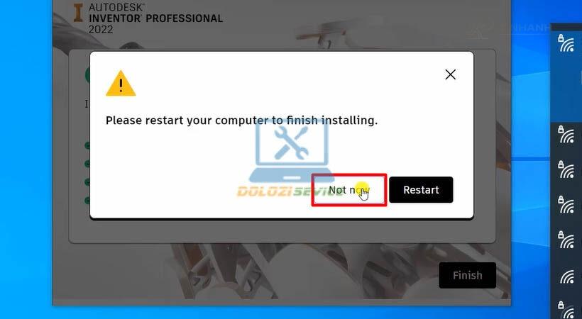 Inventor 2022: Bước 7 - Chọn Not Now Chọn Not Now trong quá trình cài đặt Inventor 2022