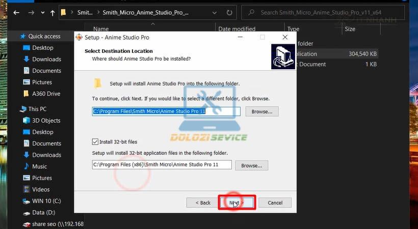 Tiếp tục chọn Next trong quá trình cài đặt Smith Micro Anime Studio Pro V11 Tiếp tục chọn Next trong quá trình cài đặt Smith Micro Anime Studio Pro V11
