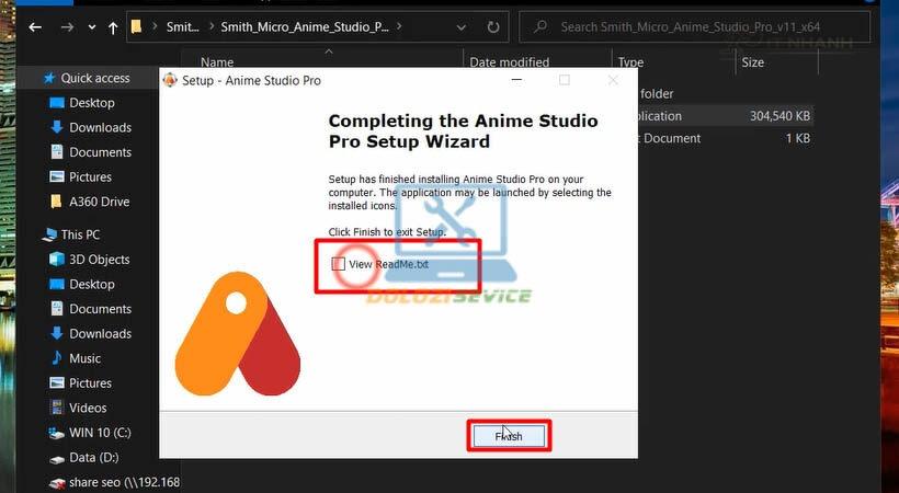 Hoàn tất cài đặt Smith Micro Anime Studio Pro V11 bằng cách chọn Finish Hoàn tất cài đặt Smith Micro Anime Studio Pro V11 bằng cách chọn Finish