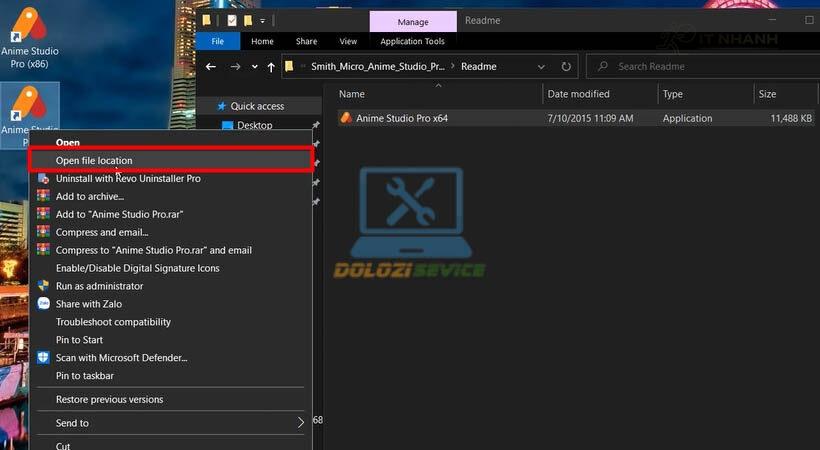 Mở Open file location của Smith Micro Anime Studio Pro V11 Mở Open file location của Smith Micro Anime Studio Pro V11