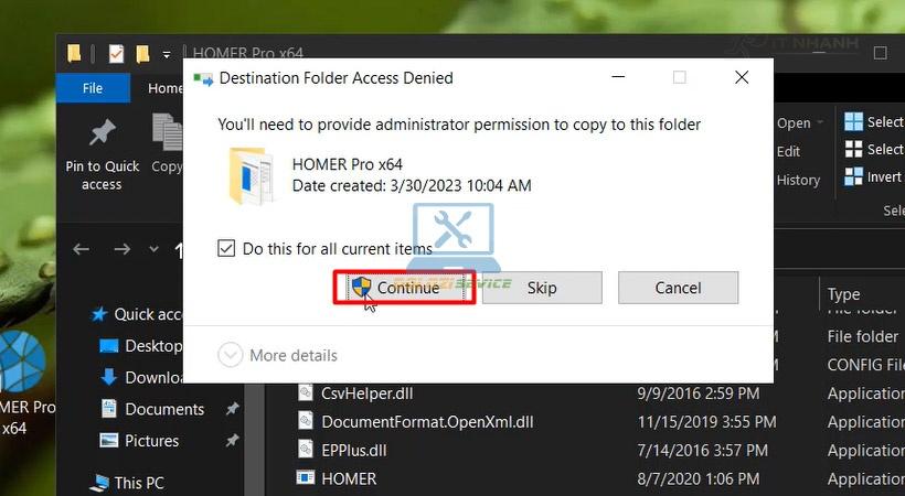 Nhấn Continue Homer Pro 3 Nhấn Continue Homer Pro 3 tại IT Nhanh