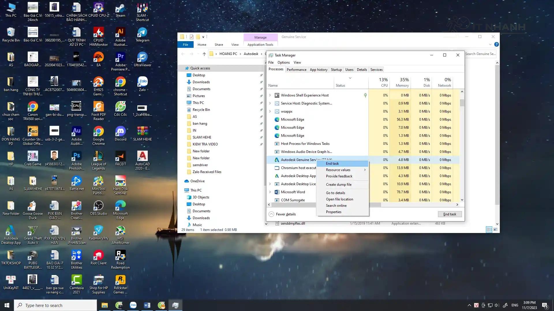 Tắt Genius Autodesk Services trong Task Manager